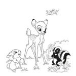 coloriage Bambi et ses amis de la forêt à imprimer pdf gratuit