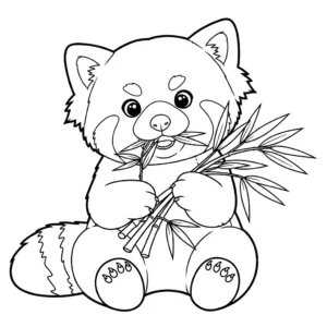 coloriage Panda Roux updated a telecharger