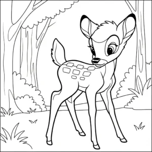 coloriage bambi updated pour primaire