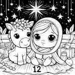 coloriage Coloriaeg Décembre pour enfants à imprimer