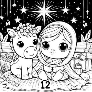 coloriage Coloriaeg Décembre pour enfants à imprimer