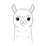 coloriage Alpaca Portrait a imprimer