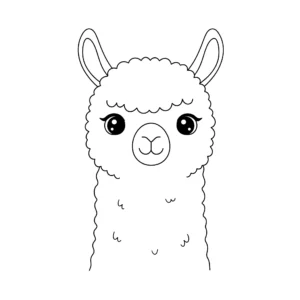 coloriage Alpaca Portrait a imprimer