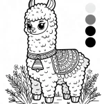 coloriage Alpaga et découpage à imprimer