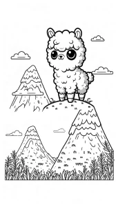 coloriage Alpaga educatif pour enfant