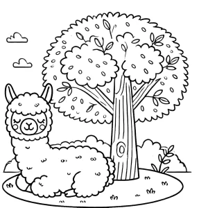 coloriage Alpaga gratuit pour enfants
