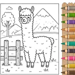 coloriage Alpaga à imprimer pour enfants