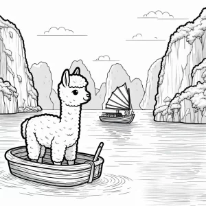 image pour coloriage Alpaga enfant