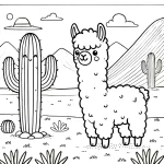 coloriage Alpaga pour enfants à imprimer