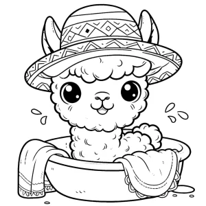 coloriage Alpaga pour enfant a imprimer gratuit