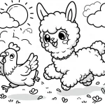 coloriage Alpaga gratuit pour enfants