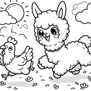 coloriage Alpaga gratuit pour enfants