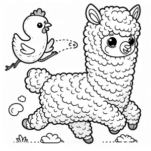 coloriage Alpaga pour enfant