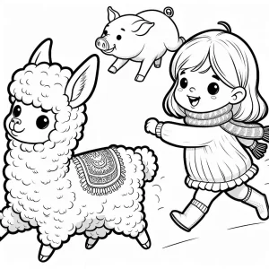 coloriage Alpaga à imprimer pour enfant de 10 ans
