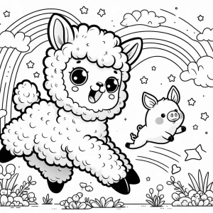 coloriage Alpaga a dessiner en ligne