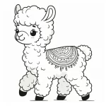 coloriage Alpaga et decoupage a imprimer gratuit