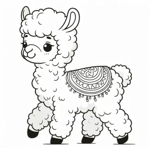 coloriage Alpaga et decoupage a imprimer gratuit