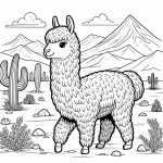 coloriage Alpaga à imprimer a4