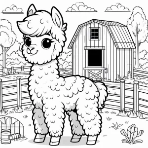 coloriage Alpaga pour enfants