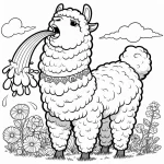 coloriage Alpaga a dessiner en ligne