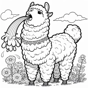 coloriage Alpaga a dessiner en ligne