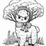 coloriage Alpaga pour enfant a imprimer gratuit
