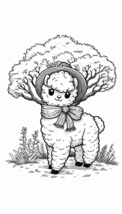 coloriage Alpaga pour enfant a imprimer gratuit