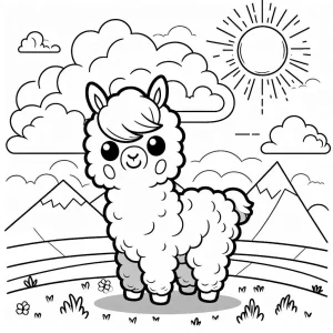 coloriage Alpaga pour enfant de 2 ans