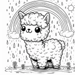 coloriage Alpaga et decoupage a imprimer gratuit