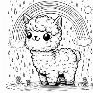 coloriage Alpaga et decoupage a imprimer gratuit