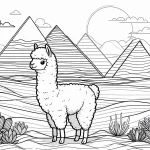 coloriage Alpaga a imprimer pour enfant de 4 ans