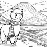 coloriage Alpaga à imprimer pour enfants