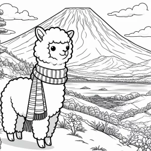 coloriage Alpaga à imprimer pour enfants