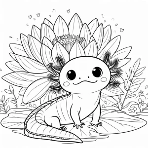 coloriage Axolotl educatif pour enfant