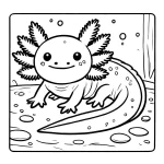 coloriage Axolotl pour enfant de 4 ans