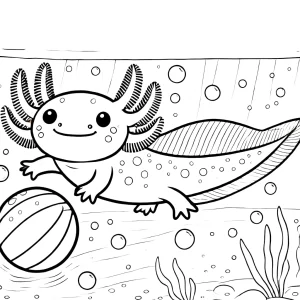 imprimer coloriage Axolotl gratuit