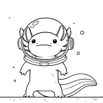 coloriage Axolotl à imprimer pour enfant de 8 ans