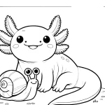 coloriage Axolotl à imprimer pour enfant de 4 ans