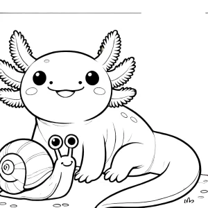 coloriage Axolotl à imprimer pour enfant de 4 ans
