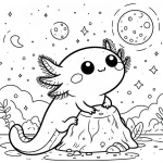 coloriage Axolotl pour primaire