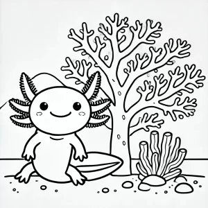 coloriage Axolotl à imprimer gratuitement