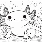 image pour coloriage Axolotl enfant