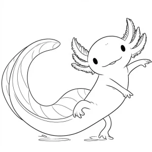 coloriage Axolotl et dessin a imprimer