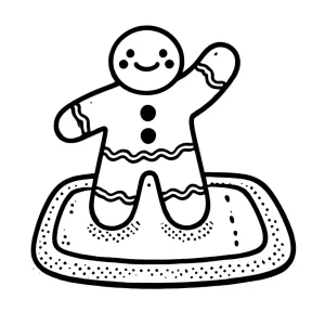 coloriage Bonhomme en pain d’épice à imprimer pdf gratuit
