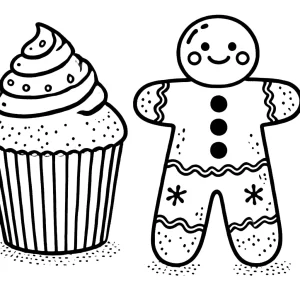 imprimer coloriage Bonhomme en pain d’épice gratuit
