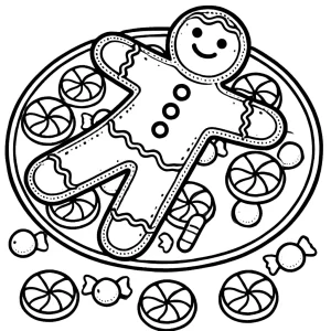 a imprimer coloriage Bonhomme en pain d’épice gratuit