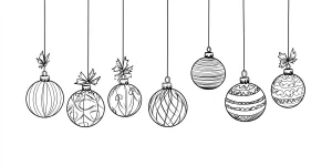 coloriage Boule De Noel pour enfant de 5 ans
