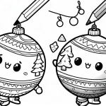 coloriage Boule De Noel pour enfant de 4 ans