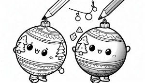coloriage Boule De Noel pour enfant de 4 ans