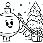 coloriage Boule De Noel et decoupage a imprimer gratuit